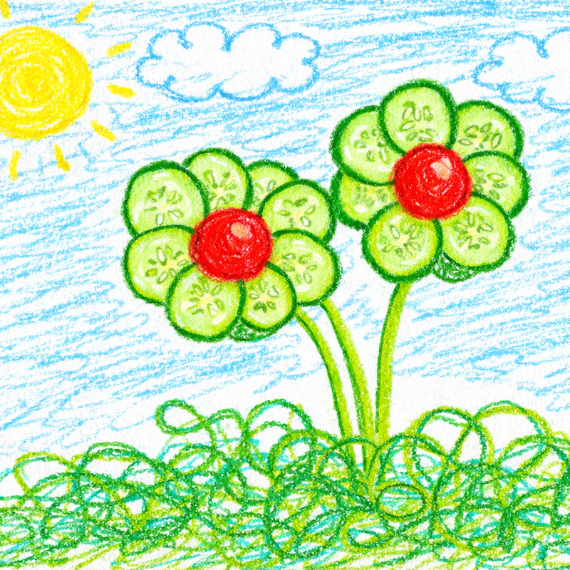 Kinderzeichnung Gemüse