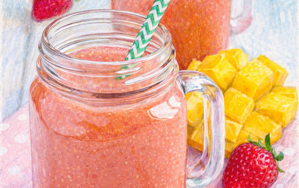 Bunte Obst Milchshake Bowl